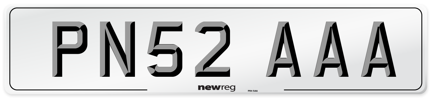 PN52 AAA Number Plate from New Reg